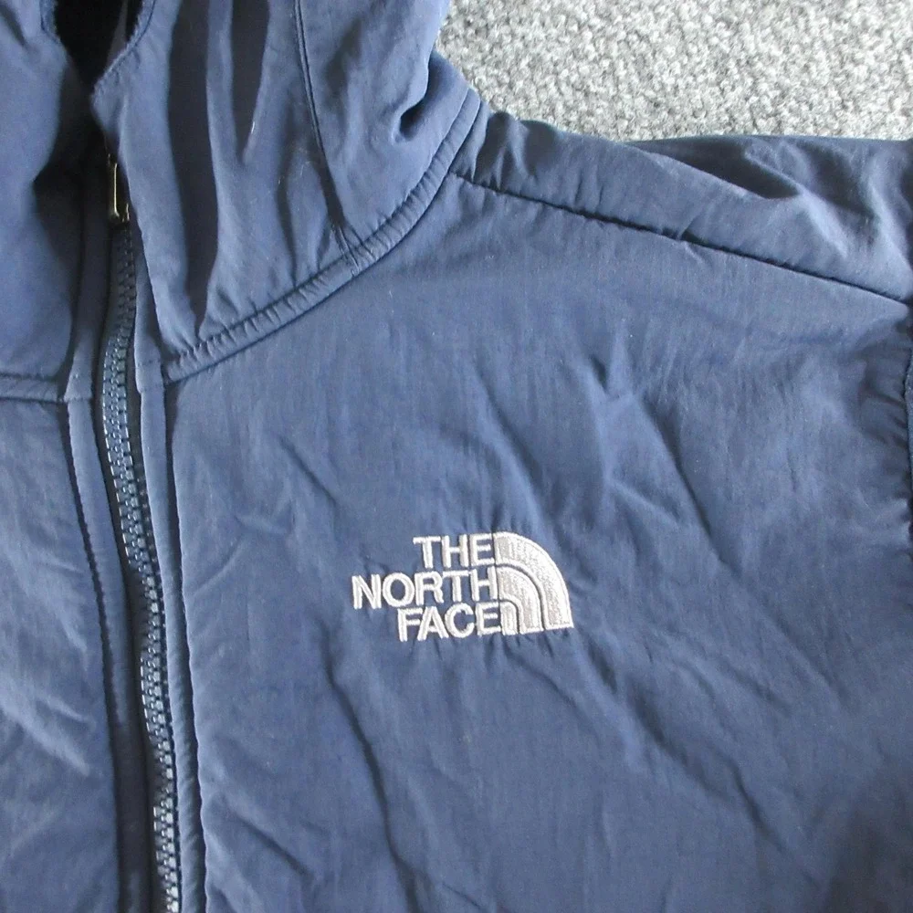 The North Face Jacket Boys XL Blue Hooded Fleece Full Zip Outdoor Hiking Trail